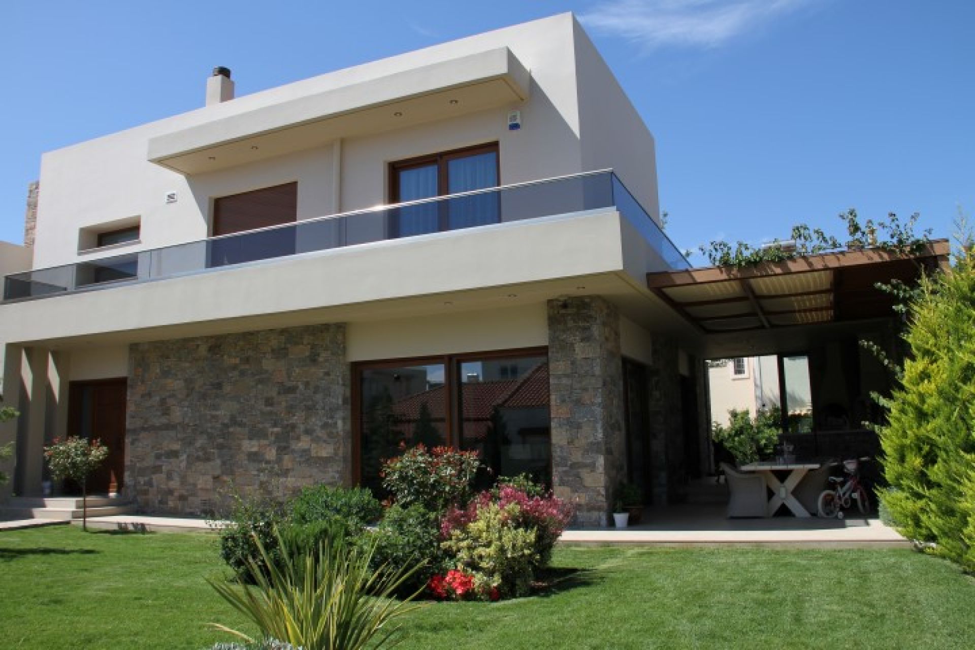 Two-story house with basement